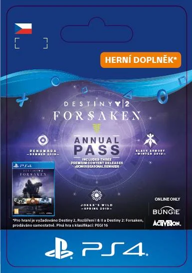 CZ PS4 - Destiny 2: Forsaken Annual Pass elektronická licence