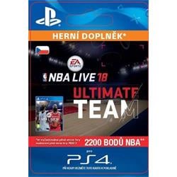 CZ PS4 - EA SPORTS™ NBA LIVE 18 ULTIMATE TEAM™ - 2200 NBA POINTS elektronická licence