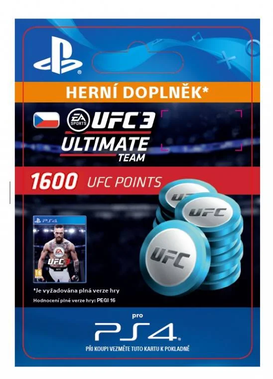 CZ PS4 - EA SPORTS™ UFC® 3 - 1600 UFC POINTS elektronická licence