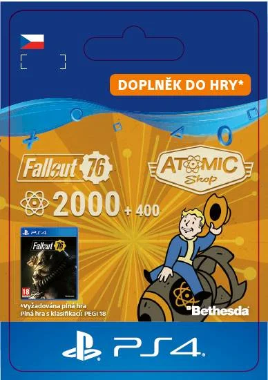 CZ PS4 - Fallout 76: 2000 (+400 Bonus) Atoms elektronická licence