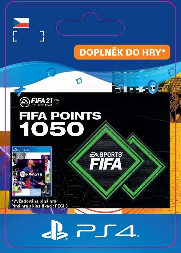 CZ PS4 - FUT 21 – FIFA Points 1050 elektronická licence