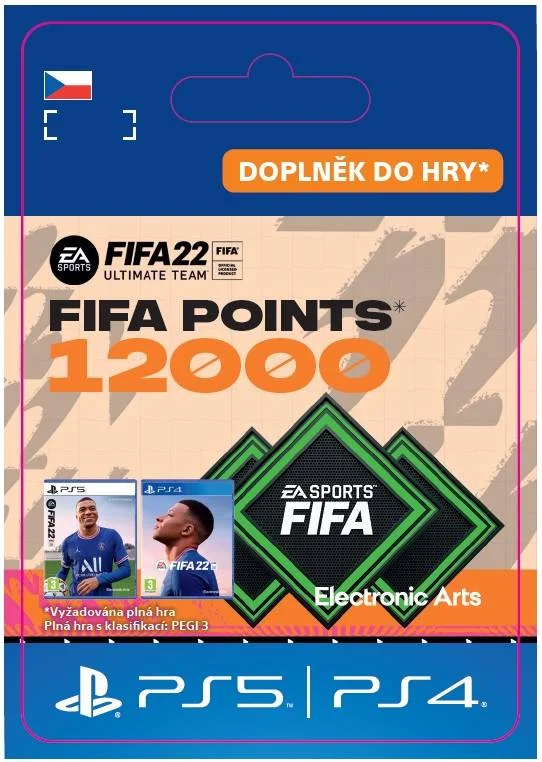 CZ PS4 - FUT 22 – FIFA Points 12000 elektronická licence