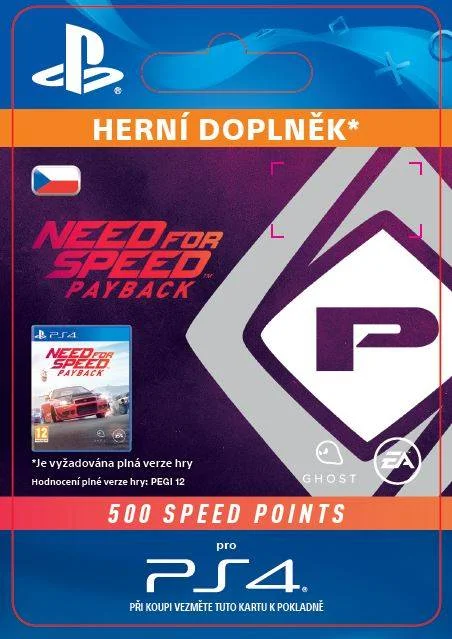 CZ PS4 - NFS Payback 500 Speed Points (Av. 7.11.2017) elektronická licence