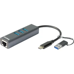 D-Link USB-C/USB na GLAN s 3xUSB 3.0 Porty