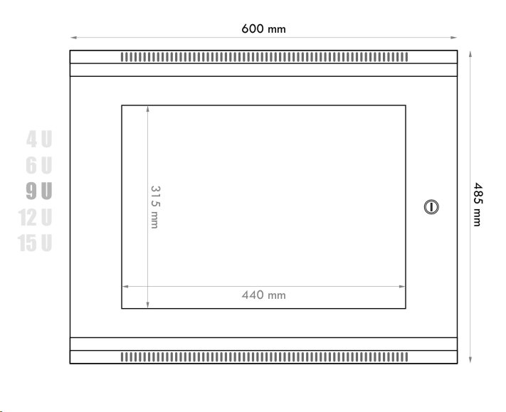 DATACOM 19" rozvaděč 9U/450 mm BK (sklo) černý