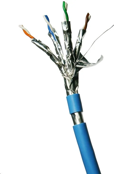 DATACOM F/FTP drôt CAT6A LSOH,Eca 500m cievka, plášť modrý 1215