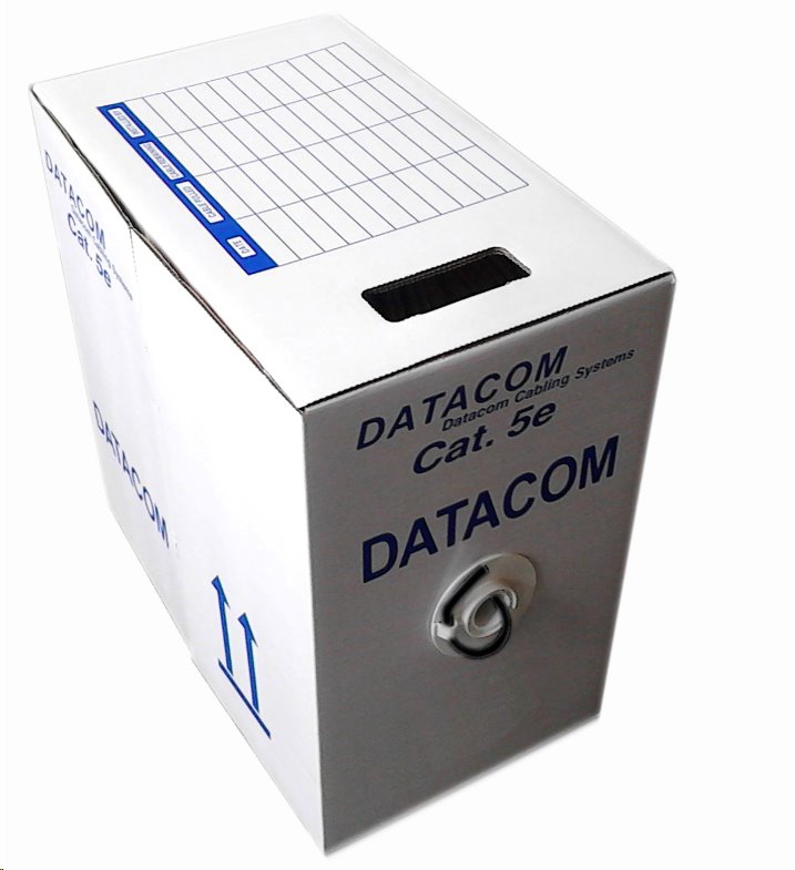 DATACOM UTP drôt CAT5E PE,Fca 305m box čierny OUTDOOR 1103