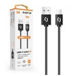Dátový kábel ALIGATOR POWER 3A, USB-C , 1m čierny DATKP43