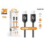 Dátový kábel ALIGATOR POWER 3A, USB-C/USB-C, 1m čierny DATKP31