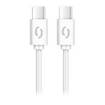 Dátový kábel ALIGATOR POWER 65W, USB-C/USB-C 3A, 0,5m biely
