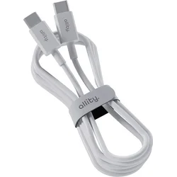 Dátový kábel Allity AUC-03 USB-C/USB-C 1m 100W biely