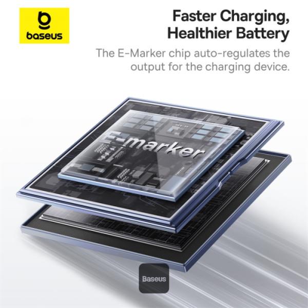 Datový magnetický kabel Baseus Tungsten Gold USB-C/USB-C 1m 100W černý