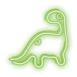Dekoratívny LED neón Dinosaurus zelený