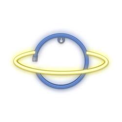 Dekoratívny LED neón Saturn modrá žltá