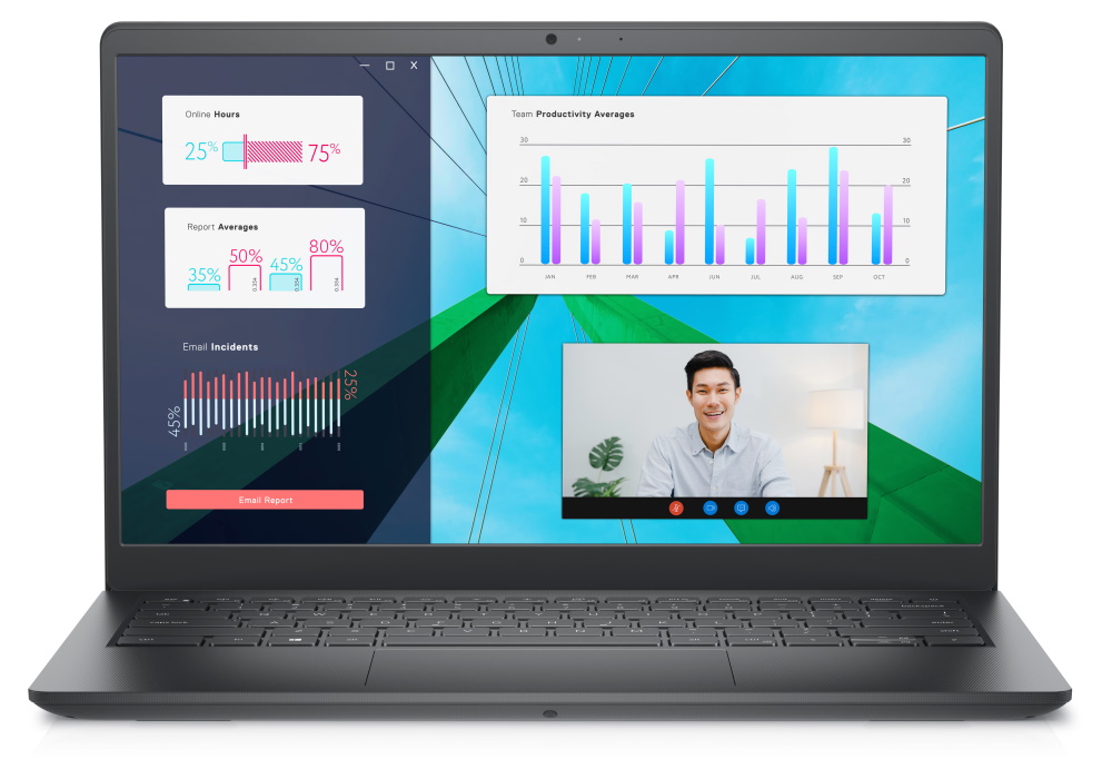 DELL Vostro 14 (3430)/ i3-1305U/ 8GB/ 256GB SSD/ 14" FHD/ Intel UHD/ W11H/ FPR/ čierna/ 3Y Basic na mieste
