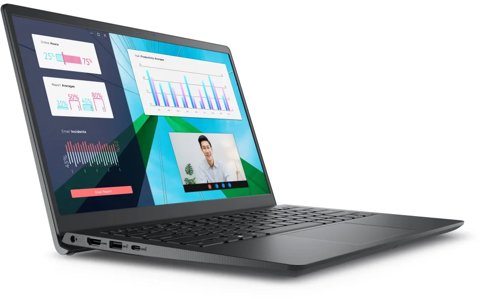 DELL Vostro 14 (3430)/ i3-1305U/ 8GB/ 256GB SSD/ 14" FHD/ Intel UHD/ W11H/ FPR/ čierna/ 3Y Basic na mieste