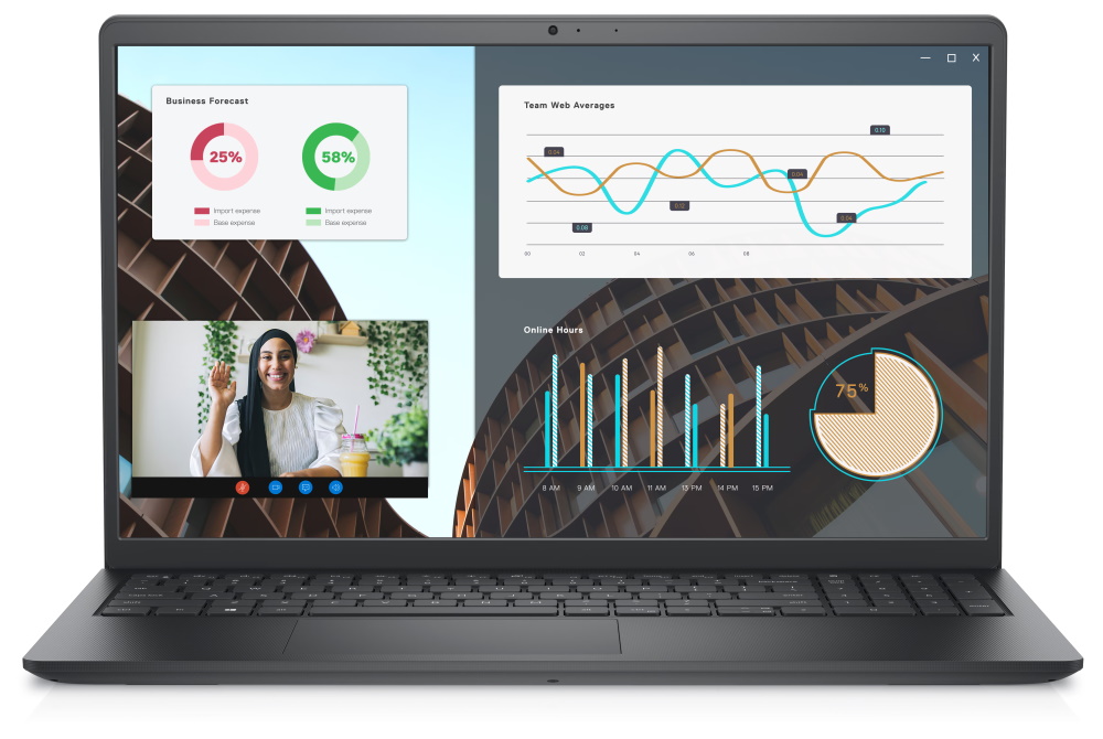 DELL Vostro 15 (3530)/ i3-1305U/ 8GB/ 256GB SSD/ 15.6" FHD/ Intel UHD/ FPR/ podsv.kl./ W11H/ černá/ 3Y Basic on-site