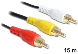 Delock Audio/Video kabel 3 x RCA samec/samec 15 m (85044)