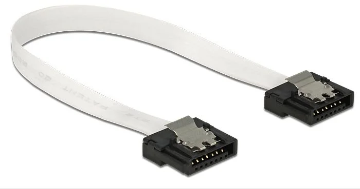 Delock kabel SATA FLEXI 6 Gb / s 10 cm bílý, kovový (83830)