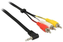 Delock kábel Stereo jack 3,5 mm 4 pinový samec > 3 x RCA samec 1,5 m