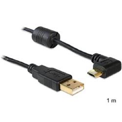 Delock kabel USB 2.0 A samec >  microUSB samec, pravoúhlý 90°, 1m (8314