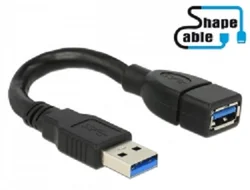 Delock kabel USB 3.0 A samec > USB 3.0 A samice ShapeCable 0,35m