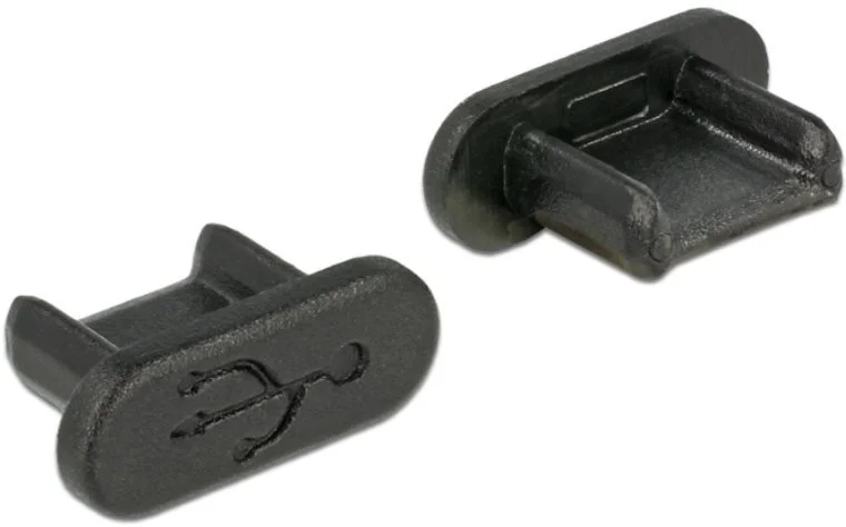 Delock Kryt proti prachu pre USB 2.0 Micro-B samica bez úchytu 10 kusov čierny