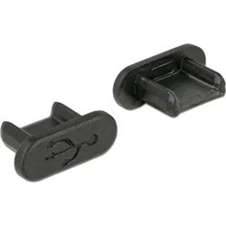 Delock Kryt proti prachu pre USB 2.0 Micro-B samica bez úchytu 10 kusov čierny
