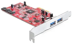 Delock PCI Express karta > 2 x externí USB 3.0, 2 x interní SATA 6 Gb/s