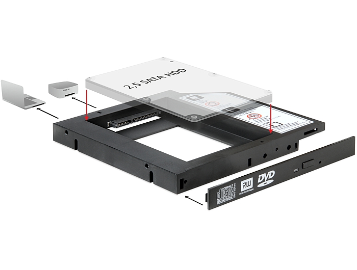 Delock Slim SATA 5,25 inštalačný rámik pre 1 x 2,5" SATA HDD/SSD (61993)