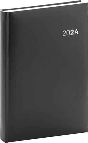 Denní diář Balacron 2024, černý, 15 × 21 cm