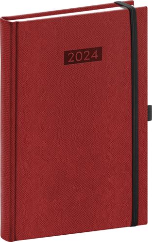 Denní diář Diario 2024, bordó, 15 × 21 cm