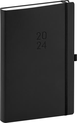 Denník Nox 2024, čierna / čierna, 15 × 21 cm