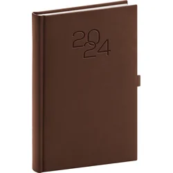 Denný diár Vivella Classic 2024, hnedý, 15 × 21 cm