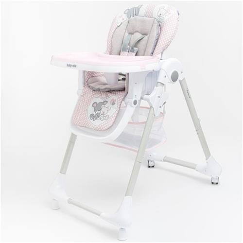 Detská jedálenská stolička Baby Mix ružová