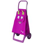 Detská nákupná taška na kolieskach Rolser Monster Kid MF Joy 2, ružová