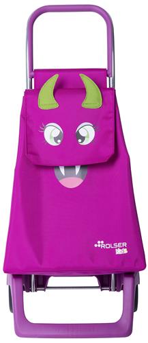 Detská nákupná taška na kolieskach Rolser Monster Kid MF Joy 2, ružová