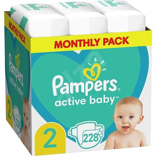Detské plienky Pampers Active veľkosť 2, 4 kg - 8 kg, 228 ks