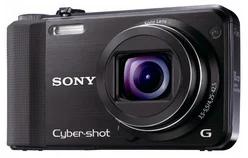 DFK SONY kompakt DSC-HX7VB, 16,1MPix, 10x zoom, 3" LCD, FullHD video, 3D, GPS, černý + baterie FG1