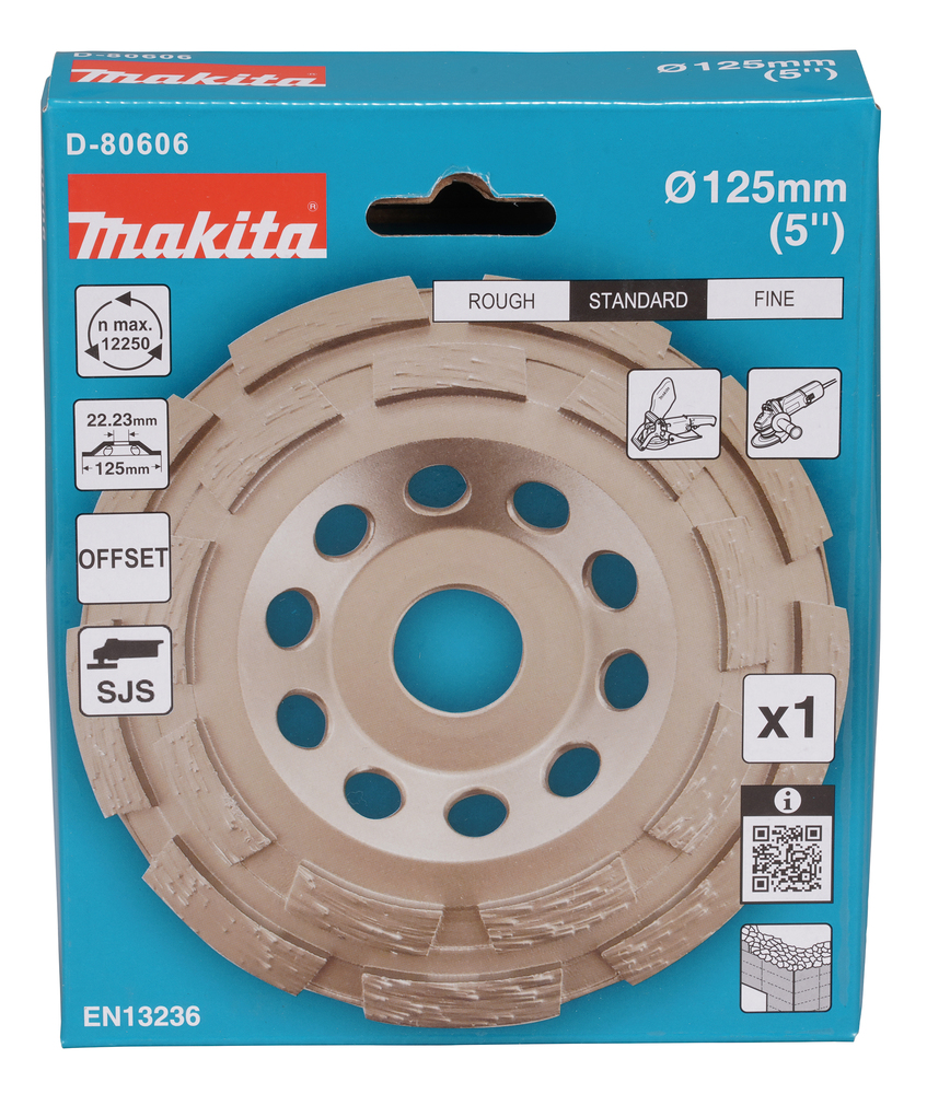 Diamantový dvojsegmentový brúsny kotúč MAKITA 125x22,23 mm