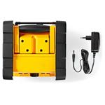 Digitálne rádio NEDIS/ stolové/ výkon 15 W/ FM/ Bluetooth/ IPX5/ batéria/ napájanie zo siete/ čierne/ žlté