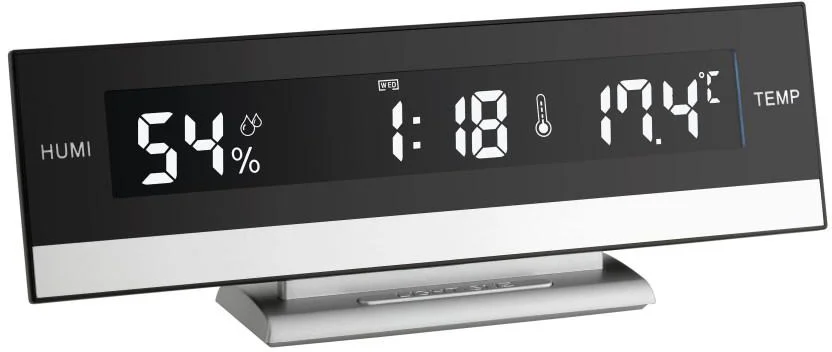 Digitální hodiny s inverzním displejem a měřením teploty a vlhkosti 60.2011