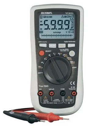 Digitálny multimeter Voltcraft VC850, rozsah jednosmerného prúdu 0,1 mV až 1000 V, meranie True RMS