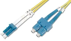 DIGITUS Fiber Optic Patch Cord, LC to SC Singlemode 09/125 µ, Duplex Length 10m DK-2932-10 - Síťové prvky
