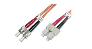 DIGITUS Fiber Optic Patch Cord, ST to SCMultimode 50/125 µ, Duplex Length 1m DK-2512-01