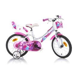 Dino bikes 166 RSN FAIRY Bílá, růžový potisk 16"