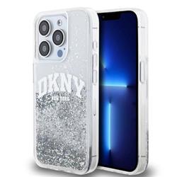 DKNY Liquid Glitter Arch Logo Zadní Kryt pro iPhone 14 Pro Max Transparent