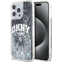 DKNY Liquid Glitter Arch Logo Zadný kryt pre iPhone 14 Pro Black