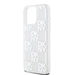 DKNY Liquid Glitter Checkered Pattern Zadný kryt pre iPhone 15 Pro Max Transparent