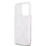 DKNY Liquid Glitter Checkered Pattern Zadný kryt pre iPhone 15 Pro Pink